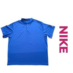 Nike Golf Polo Shirt Men's XL Blue Short Sleeve Dri-Fit Swoosh Activewear